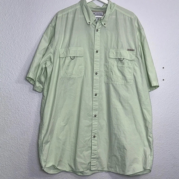 📌 5/$25 Columbia PFG Fishing Button Down Outdoor Shirt Lt Green Men’s 2XT - Picture 1 of 10